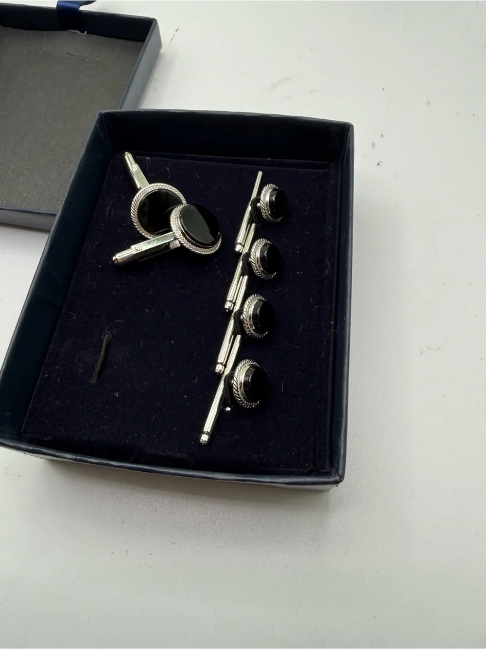 Brooks Brothers Sterling Onyx Cufflinks Studs